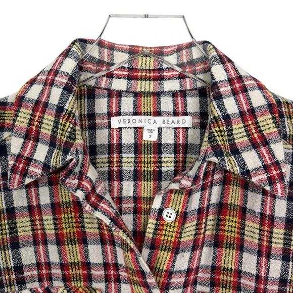 Veronica Beard Corinne Plaid Linen Blend Mini Dress Jacket Size 2 - Picture 4 of 15